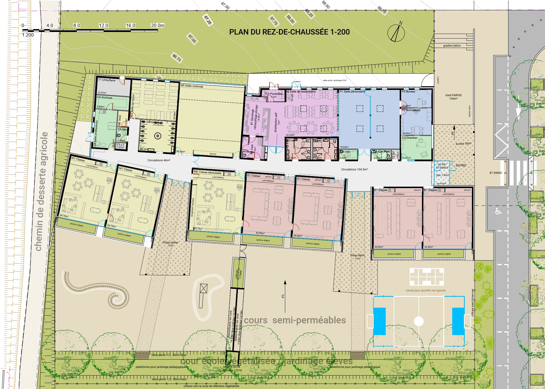 groupe scolaire Saint-Geniès-de-Fontedit plan général